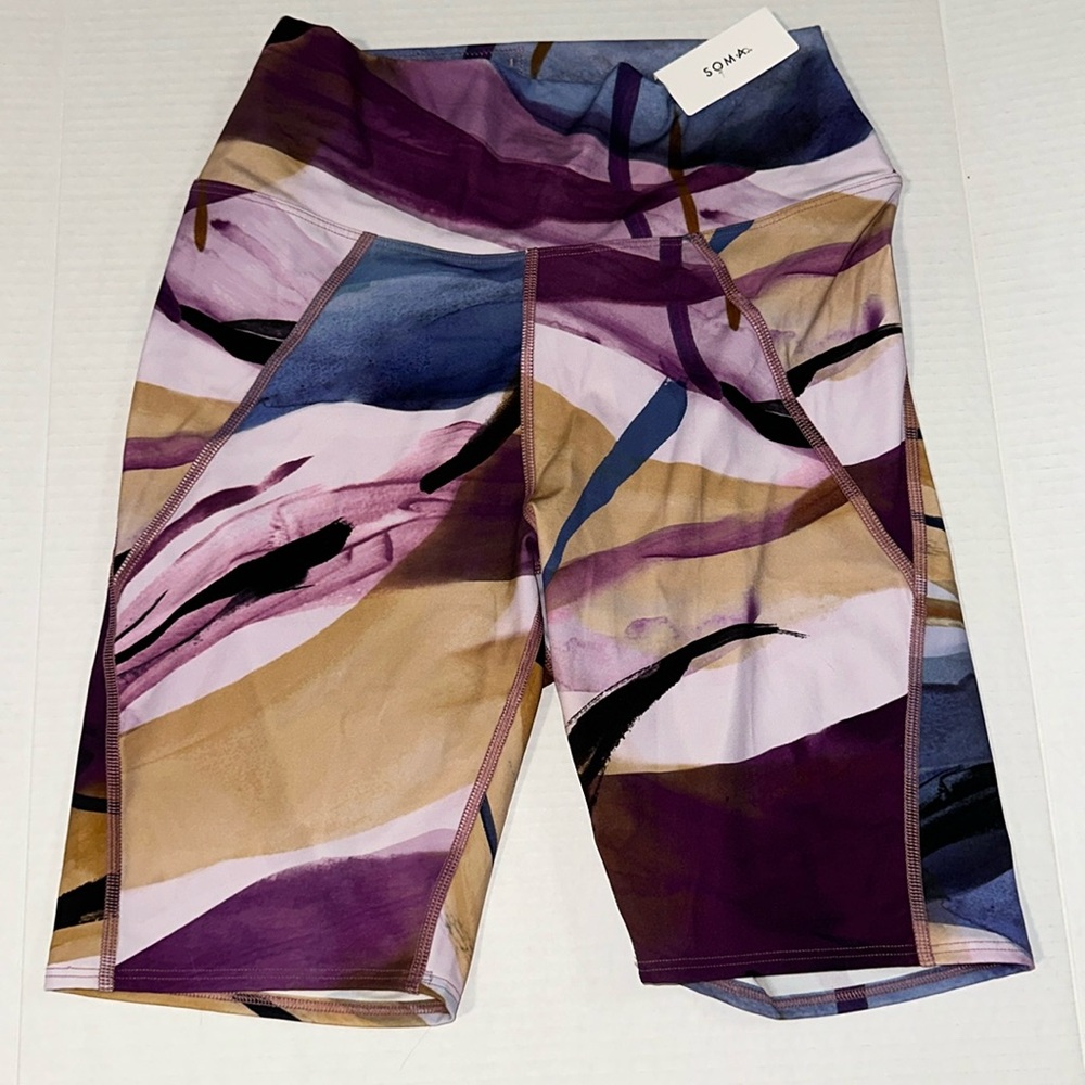 Soma WKND bike shorts size M 360 Go with the flow purple High Rise